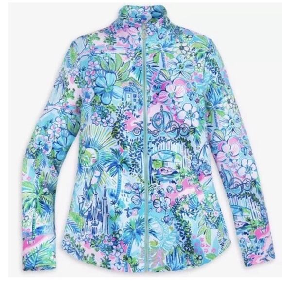 Disney Parks Lilly Pulitzer Cinderella Leona Zip Jacket XXL New with Tags - Picture 1 of 9
